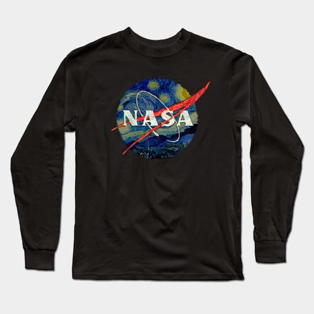 Nasa Starry Night Long Sleeve T-Shirt by Bomdesignz